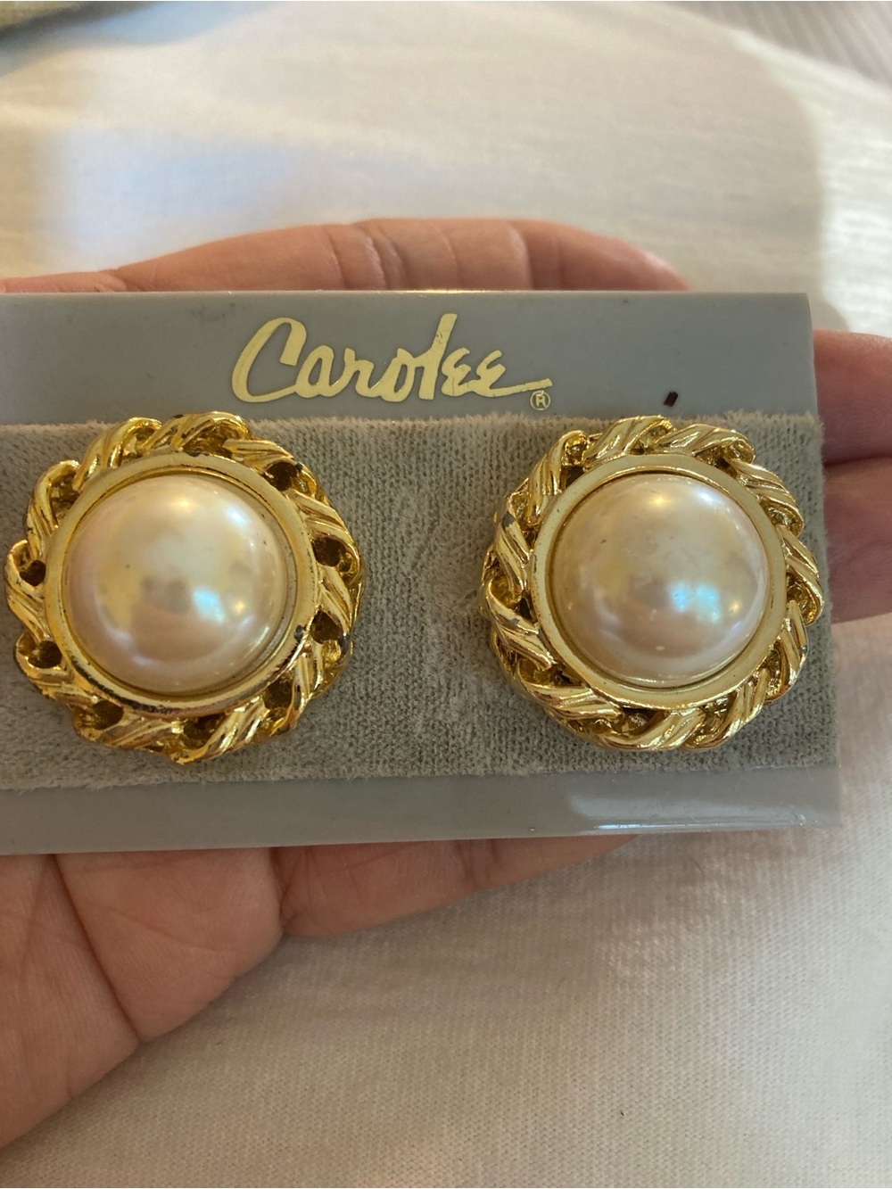 Carolee Vintage Clip on Earring with Faux Pearl